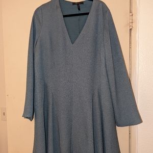 BCBG MAXAZRIA long sleeve, knee length, blue/gray size large dress